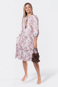 Clio Dress 40" (Beige White)
