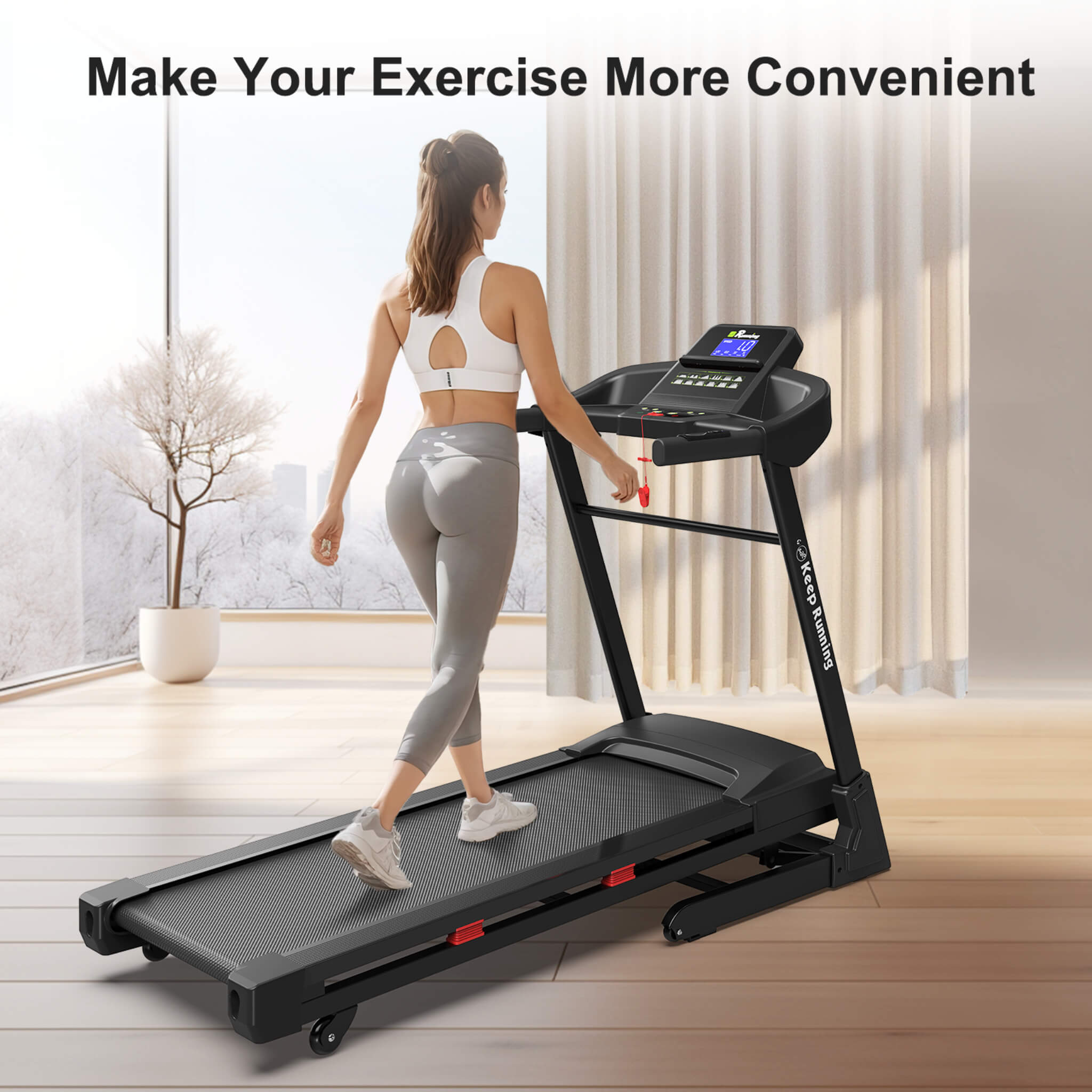 Cinta de correr eléctrica plegable Rovix Compact de 3.5HP con Bluetooth, pantalla LCD y 12 programas de carrera preestablecidos (SAK25879)