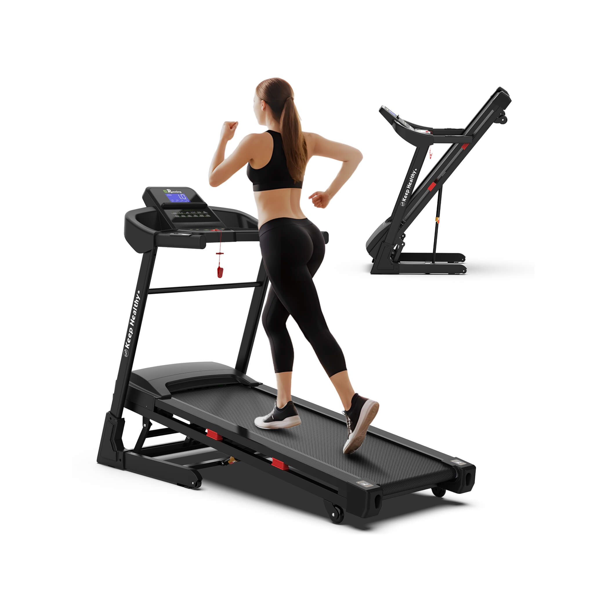 Cinta de correr eléctrica plegable Rovix Compact de 3.5HP con Bluetooth, pantalla LCD y 12 programas de carrera preestablecidos (SAK25879)