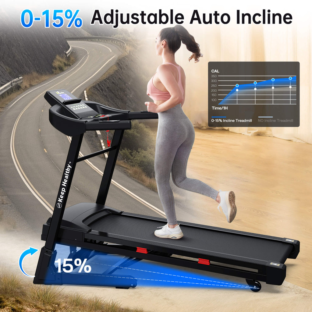 Cinta de correr eléctrica plegable Rovix Compact de 3.5HP con Bluetooth, pantalla LCD y 12 programas de carrera preestablecidos (SAK25879)