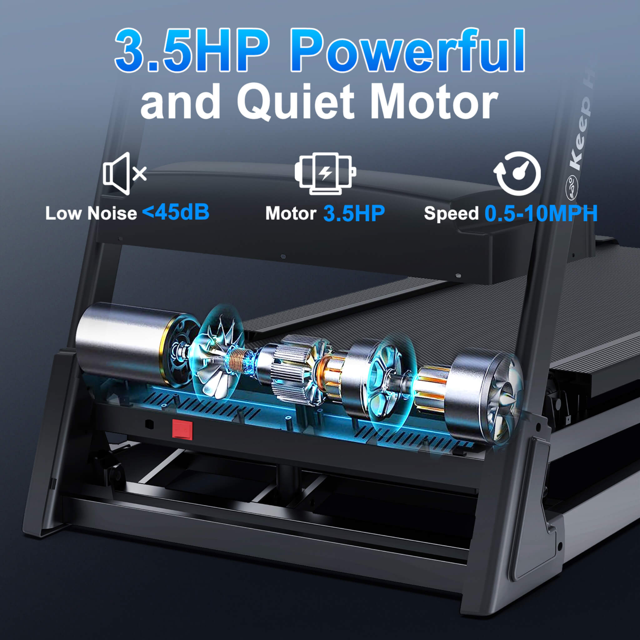 Cinta de correr eléctrica plegable Rovix Compact de 3.5HP con Bluetooth, pantalla LCD y 12 programas de carrera preestablecidos (SAK25879)