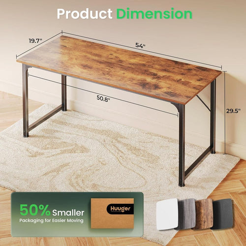 55 Inch Rustic Brown Computer Desk For Home Office
