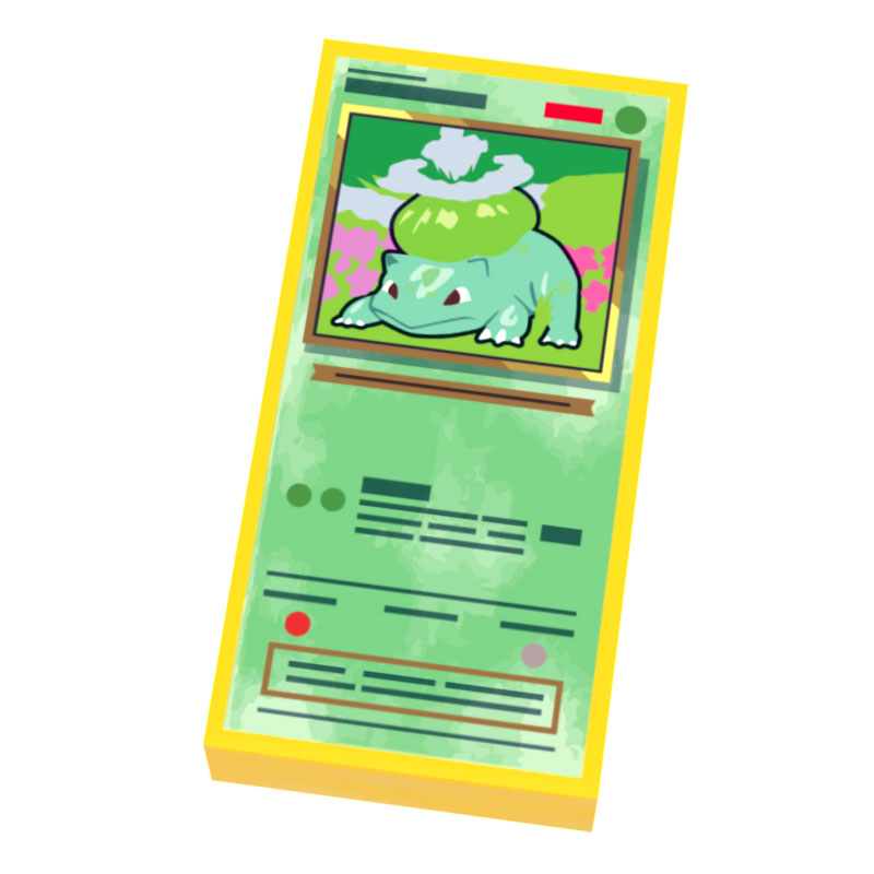 Bloomasaur - Pocketball Card (1x2 Tile) for Minifigs