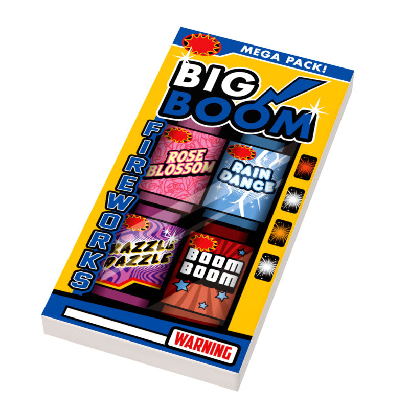 Big Boom! Variety Pack for Minifig Fireworks (2x4 Tile), 4th of July made using LEGO parts
