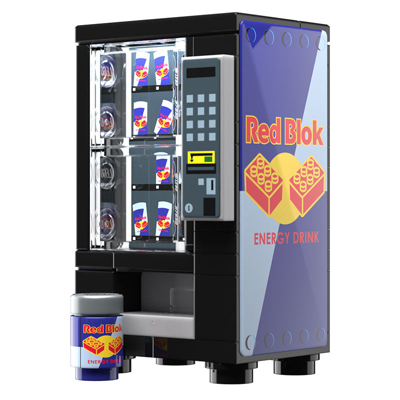 Red Blok Energy Drink Vending Machine made using LEGO parts - B3 Customs