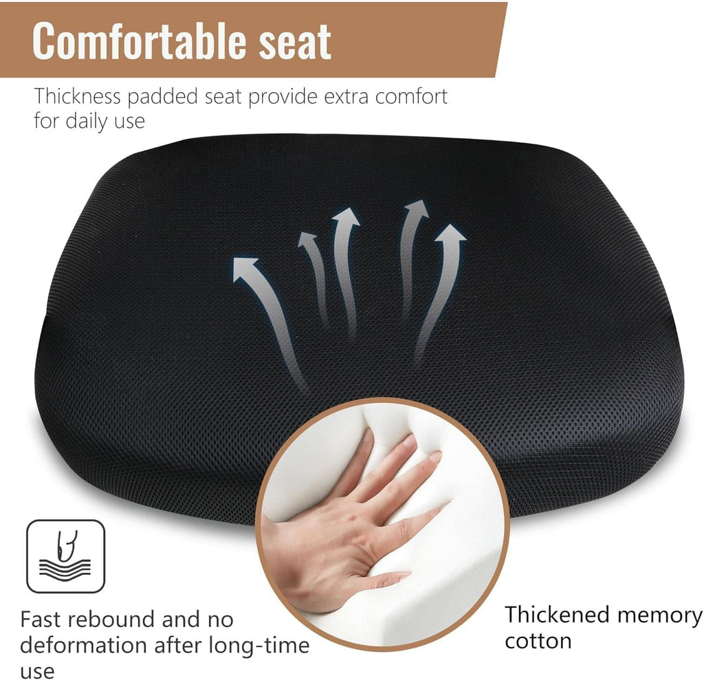 Silla ergonómica de oficina de malla con soporte lumbar ajustable negra