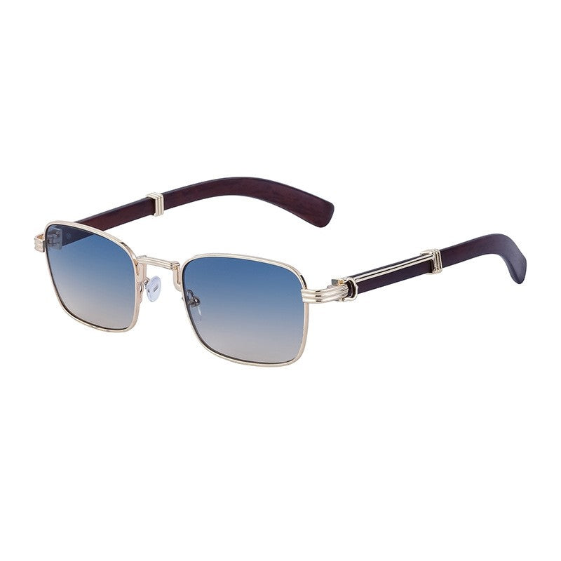 Men's Retro Wood Grain Pattern Sunglasses