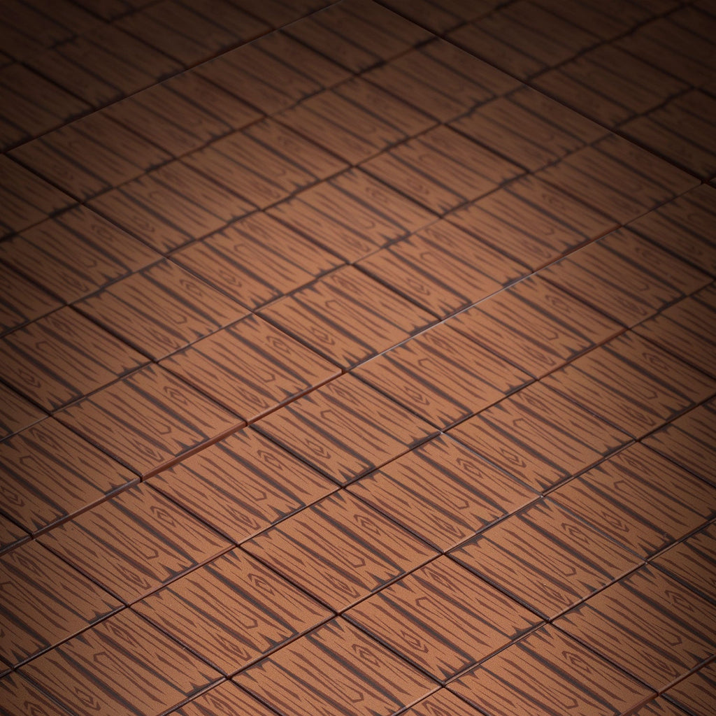 Hardwood Minifig Flooring (Rough, Dark) 2x2 Tile made using LEGO part