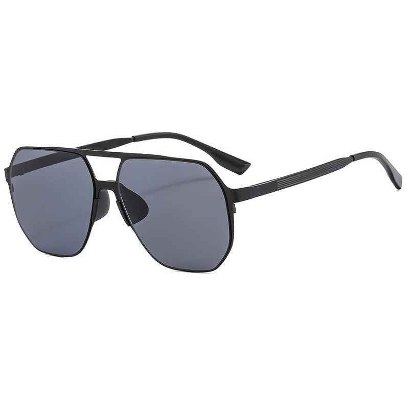 Men's Vintage Stainless Steel Frame Polarized Sunglasses
