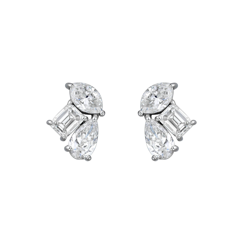 Mixed Shape Trio Stud Earrings