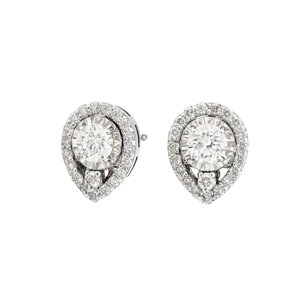 Studs Pear Illusion Earrings