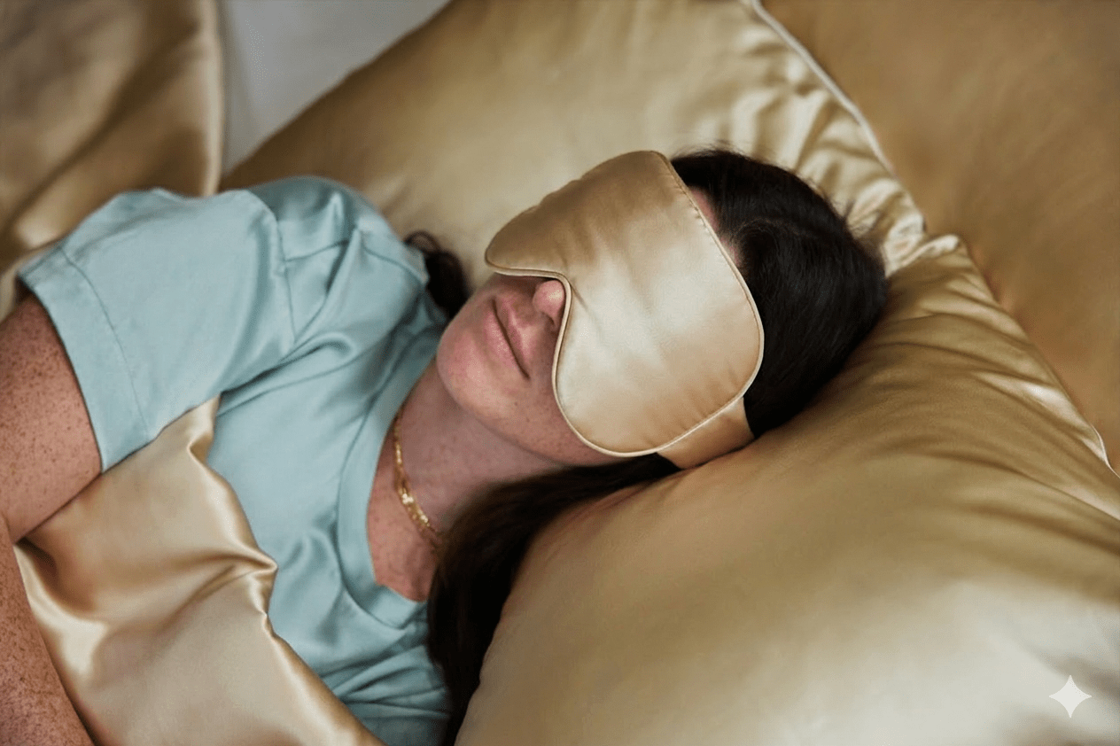 Antifaz de seda Dream Sleep para dormir – Ajustable e hipoalergénico