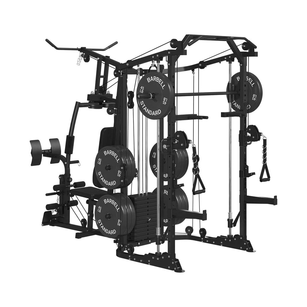 Máquina Smith Dual Station Rovix con Crossover de Cable para Gimnasio en Casa (SAK24079)