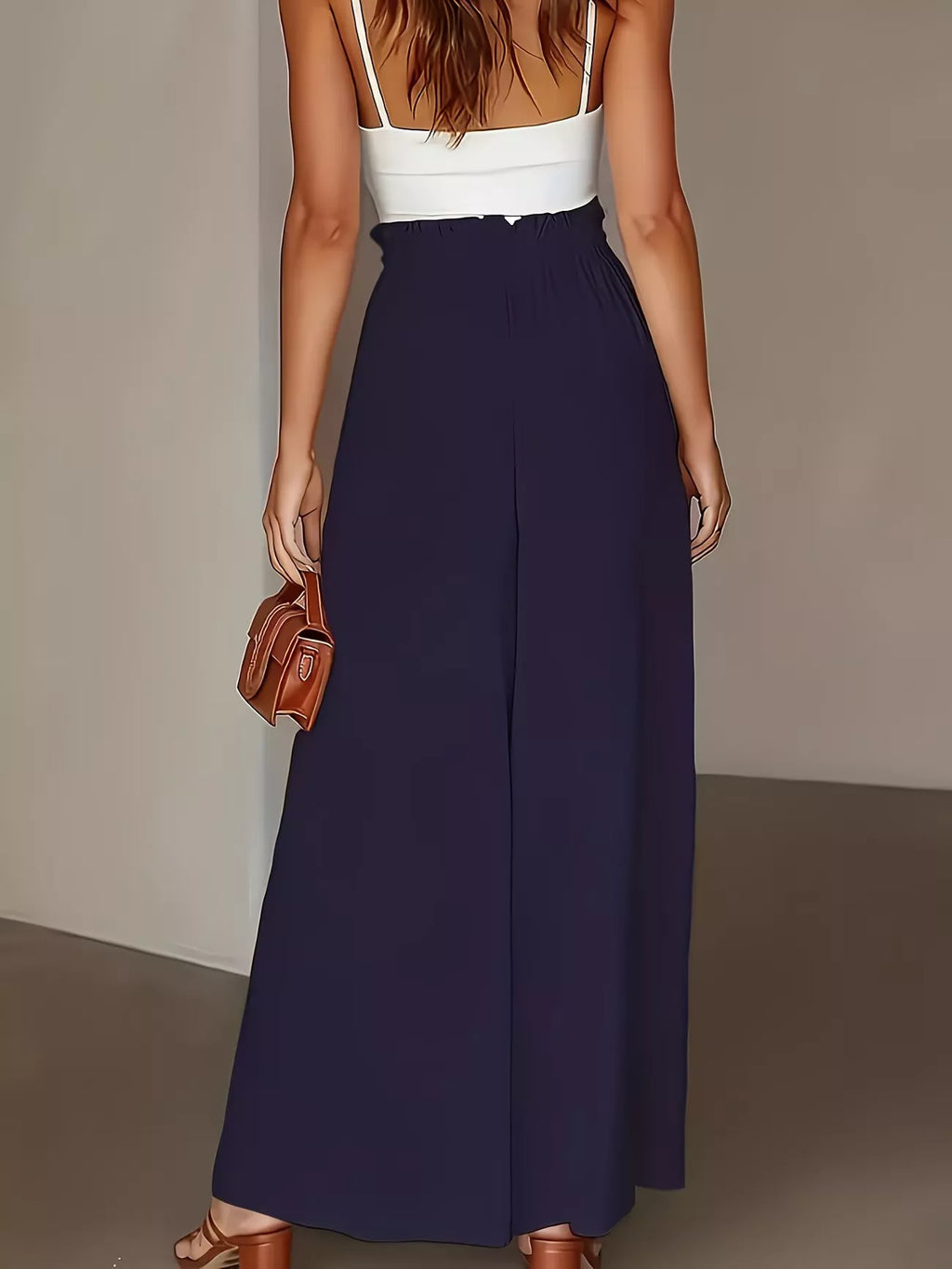Pantalones de pernera ancha de talle alto