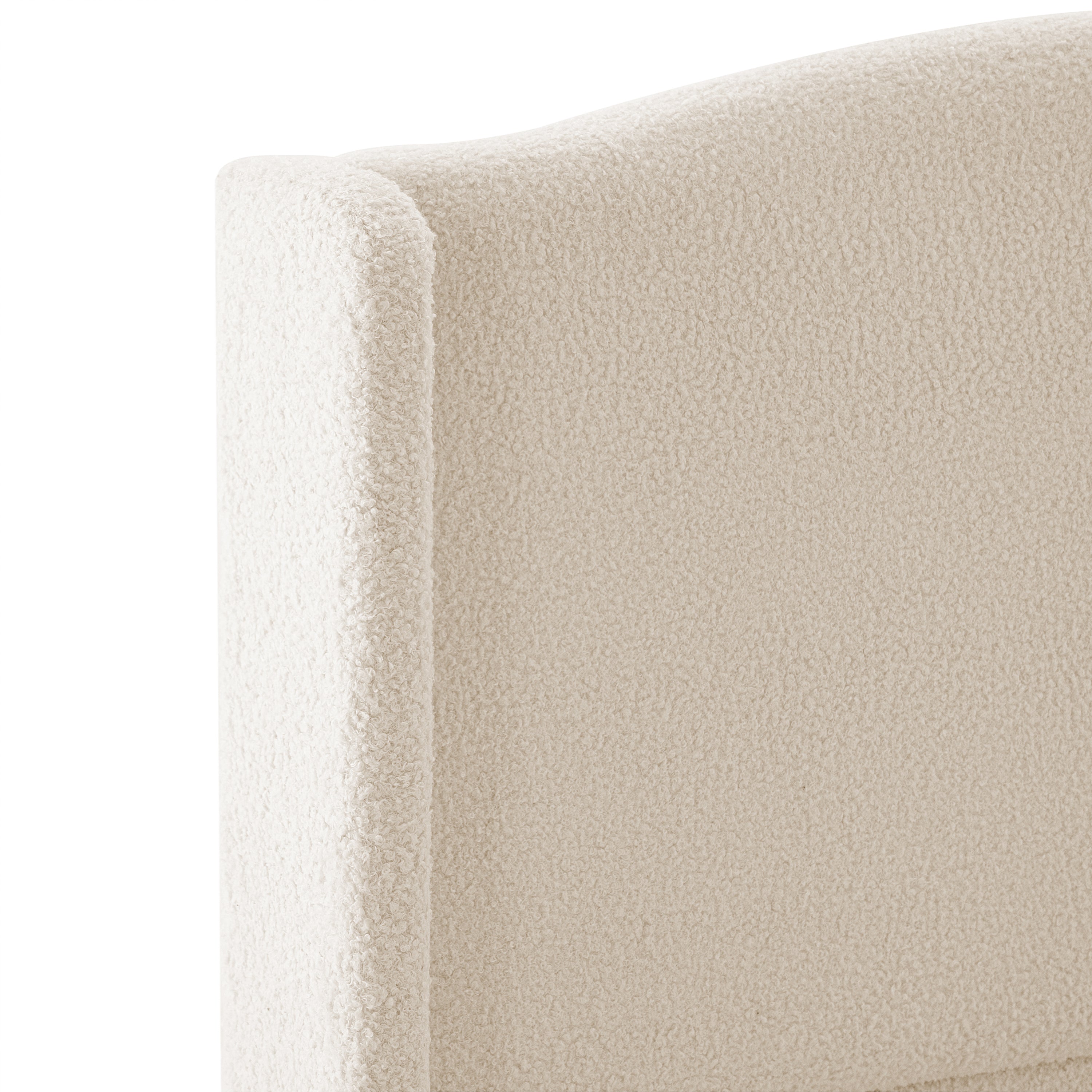 King Size Bed Frame with Upholstered Teddy Velvet Headboard