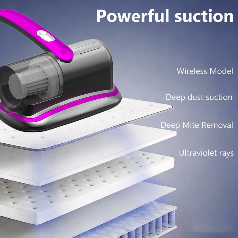 Mattress Vacuum Cleaner for Dust Mite Removal, Upgraded Handheld Cordless Vacuum, Dust Cleaning, Powerful Vacuum Bed Cleaner, Used for Deep Cleaning Beds, Carpets, Sofas, Pet Hair, and Upholstered Furniture