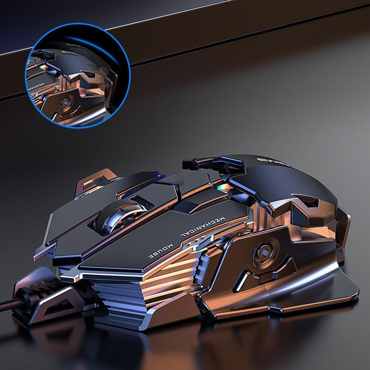 Ratón Forerunner Esports Gaming con cable mecánico macro de metal pesado silencioso