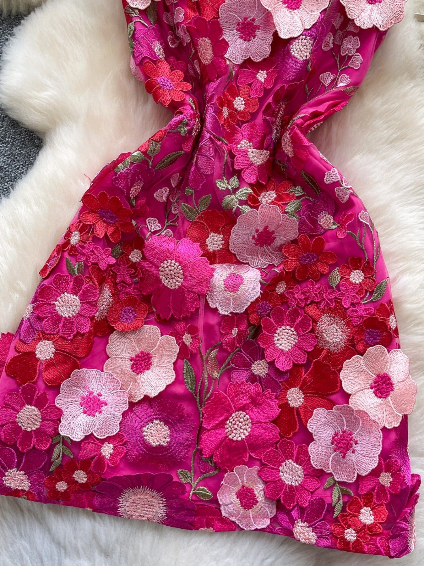 Floral Tie Waist Mini Dress