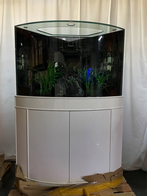 66 gallon GLASS corner bow front aquarium fish tank set NEW!