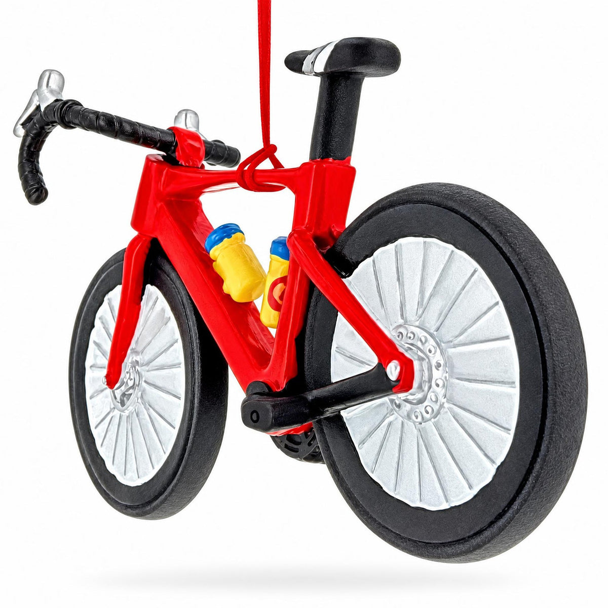 Red Racing Bicycle Endless Miles Resin Christmas Ornament
