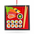 Japanese Sushi Bento Box With Chopsticks Resin Christmas Ornament