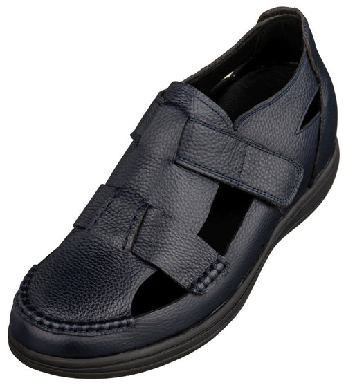 CALTO - K2663 - 3.2 Inches Taller (Navy) - Casual Fisherman Sandal