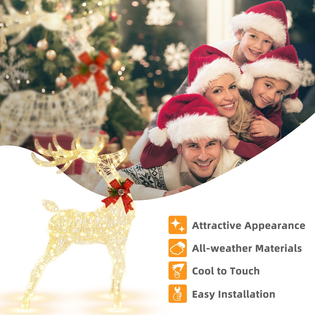 Lighted Standing Reindeer with Stakes for Christmas Decoration