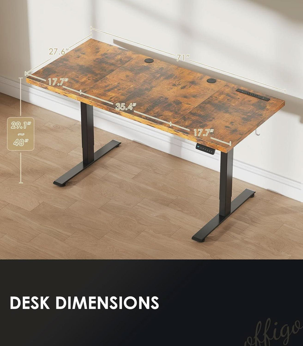Electric Standing Desk 71 Inch Height Adjustability