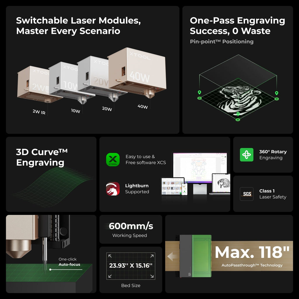 xTool S1 geschlossener Diodenlaser-Cutter