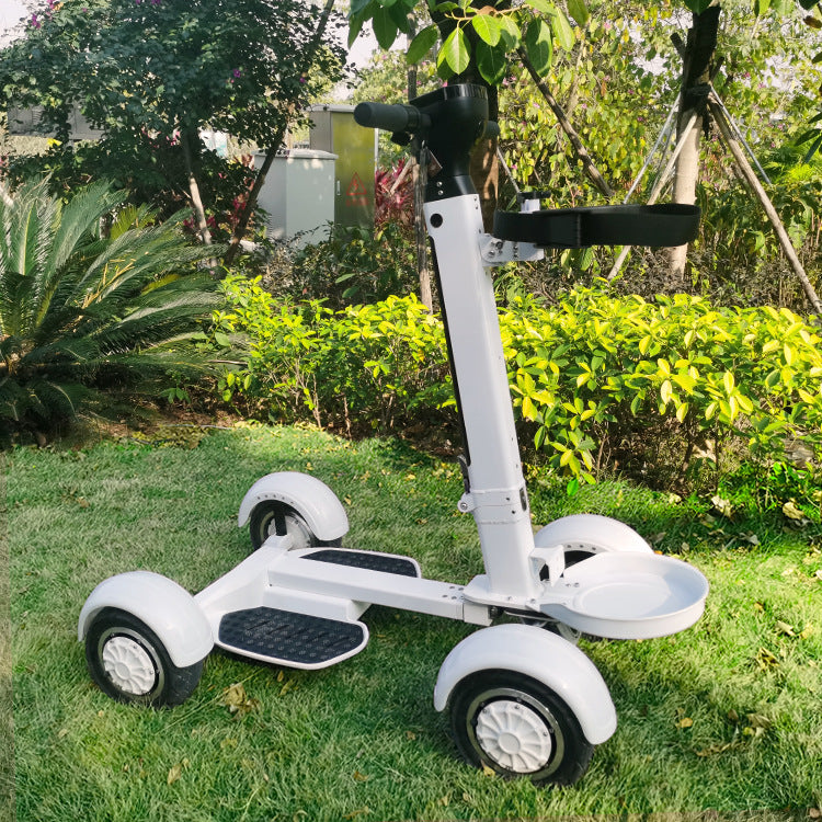Patinete eléctrico plegable de cuatro ruedas para campo de golf, ligero y con tabla larga