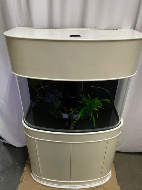 70 gallon GLASS bow front aquarium fish tank set display model