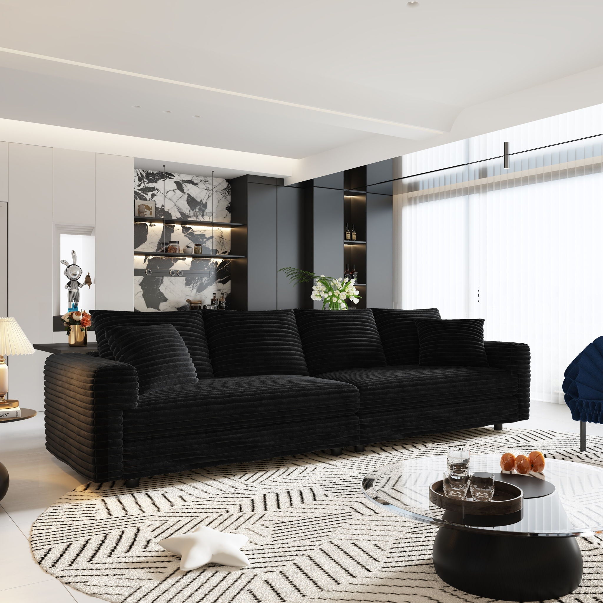 Modern Comfy Upholstered Sofa Cloud Couch & Deep Seat Couches
