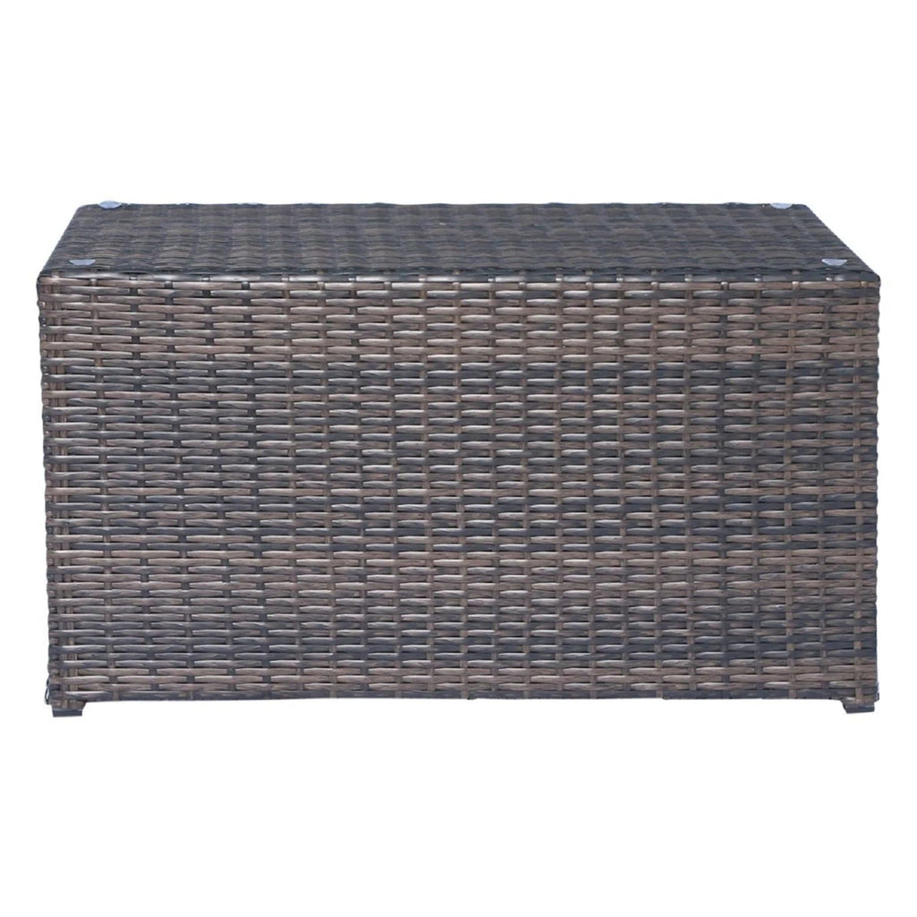 Outdoor Wicker Sectional With Weather Resistant Cushions And Table