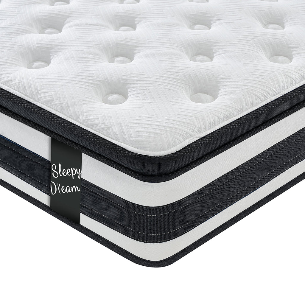 Full Size Hybrid Mattress Breathable Cool Knitted Fabric Cover