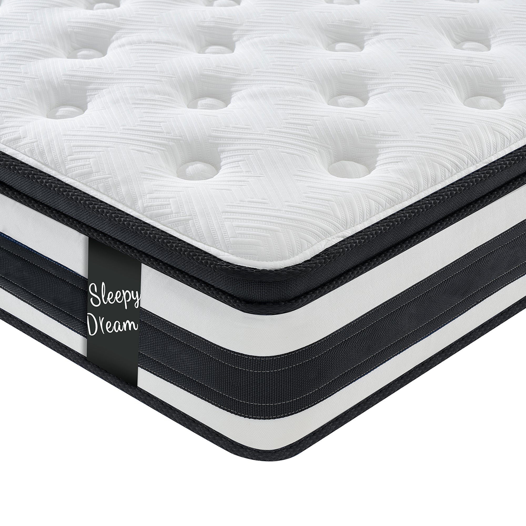 Full Size Hybrid Mattress Breathable Cool Knitted Fabric Cover