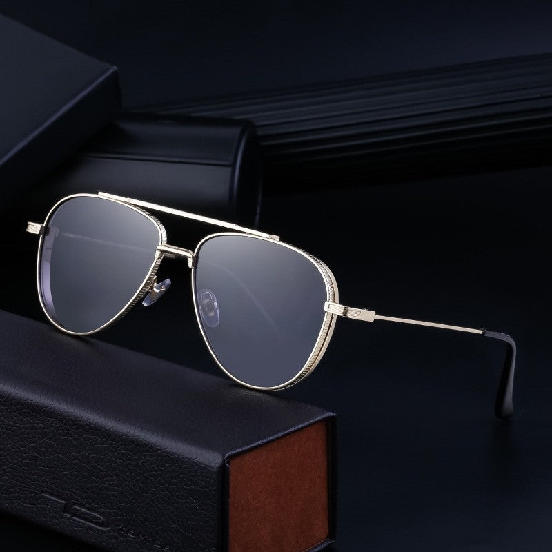 Men's Vintage Double Beam Frog Sunglasses