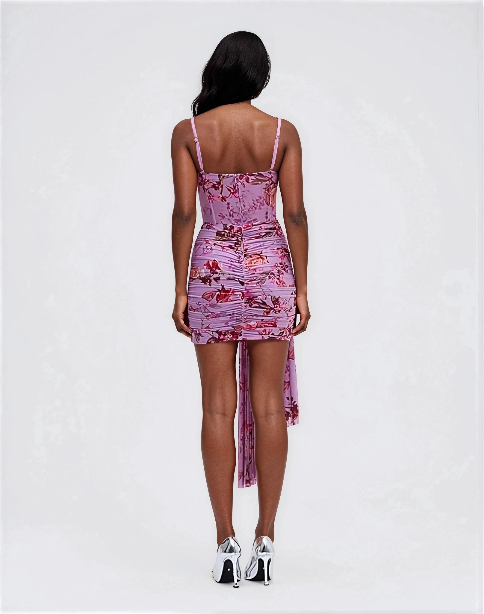 Floral Haze Bustier Mini Dress – Violet
