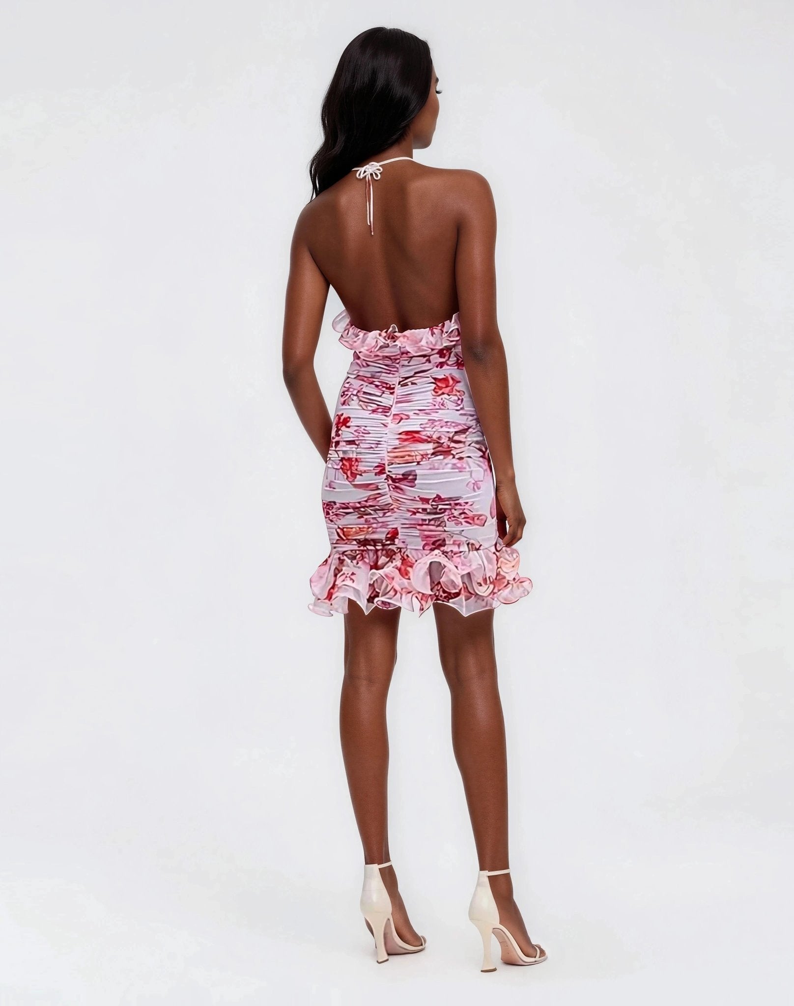 Floral Haze Stretch Tulle Sleeveless Mini Dress – Vapor
