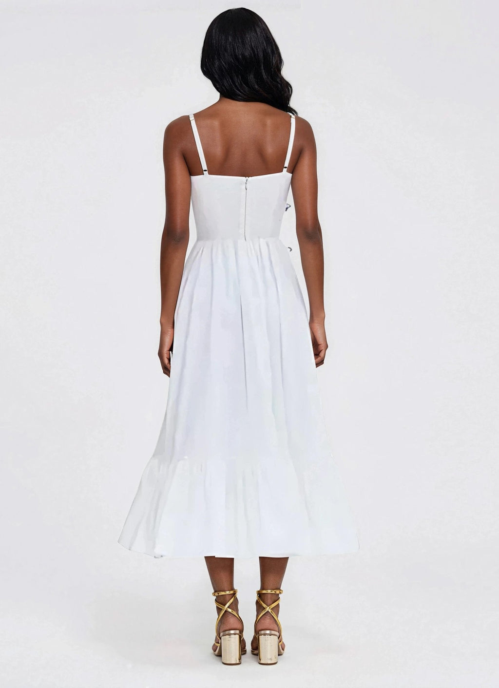 Flutter Poplin Butterfly Midi Dress – Off White