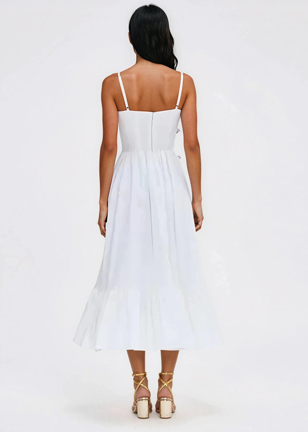 Flutter Poplin Butterfly Midi Dress – Off White