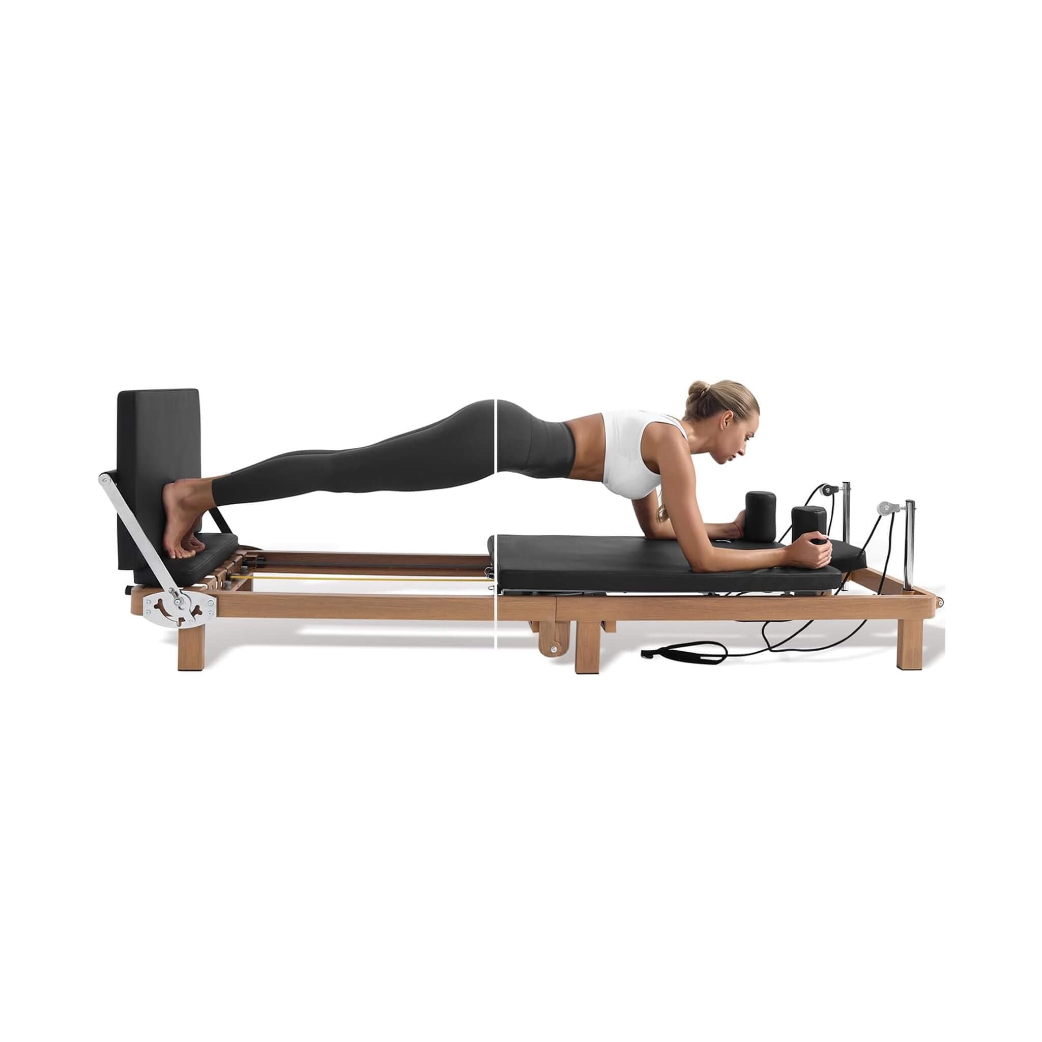 Reformer de Pilates plegable con doble resistencia y tabla de salto Core Pilates Apex (SAK83914)