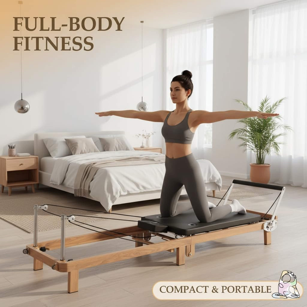 Reformer de Pilates plegable con doble resistencia y tabla de salto Core Pilates Apex (SAK83914)
