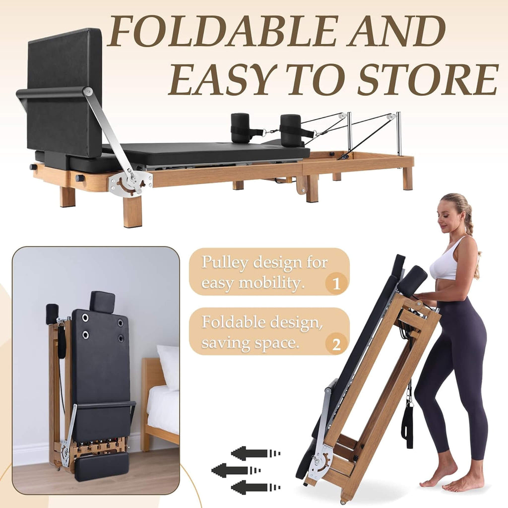 Reformer de Pilates plegable con doble resistencia y tabla de salto Core Pilates Apex (SAK83914)