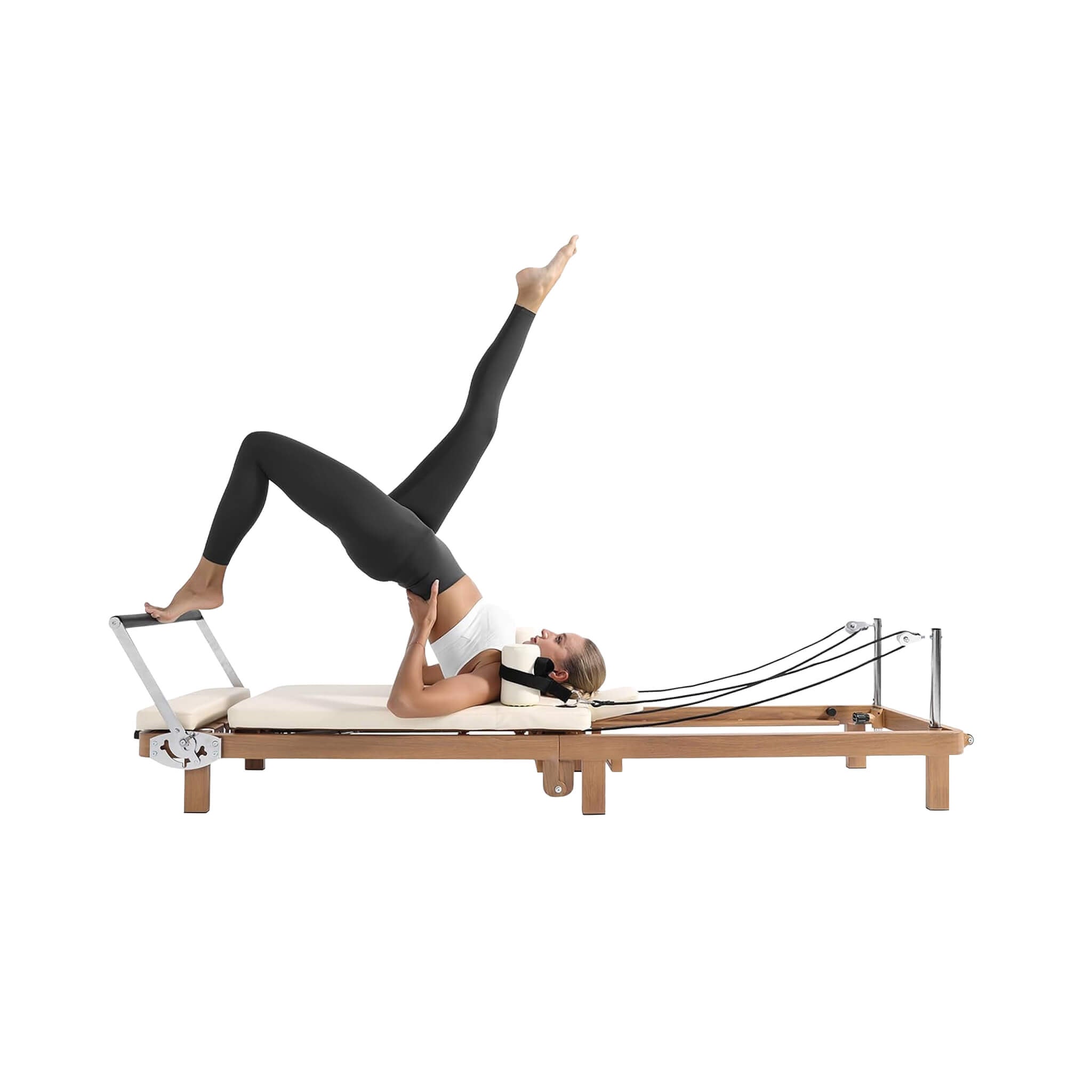 Reformer de Pilates plegable con doble resistencia y tabla de salto Core Pilates Apex (SAK83914)
