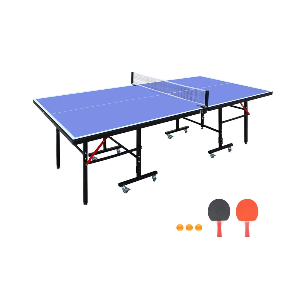 Mesa de ping-pong plegable de tamaño mediano de 8 pies con palas, pelotas y red (SAK14735)