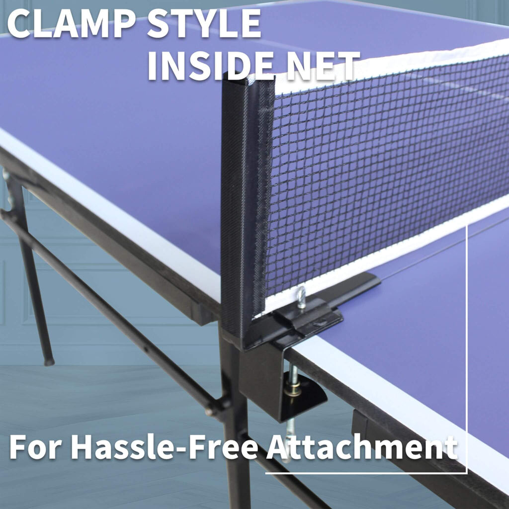 Mesa de ping-pong plegable de tamaño mediano de 8 pies con palas, pelotas y red (SAK14735)