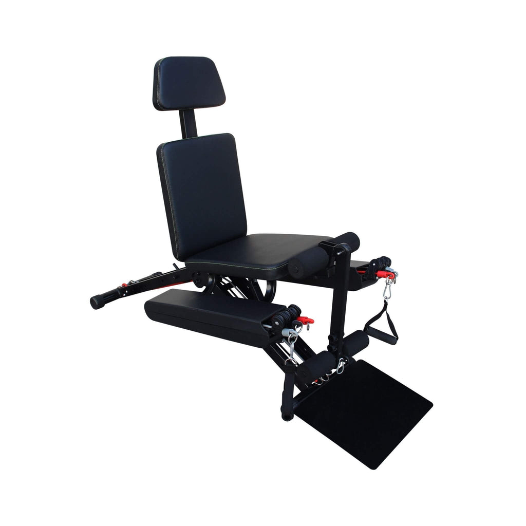 Banco de pesas multifuncional plegable Rovix para entrenamientos de cuerpo completo con bandas de resistencia, reposapiés y extensor de piernas (SAK73642)