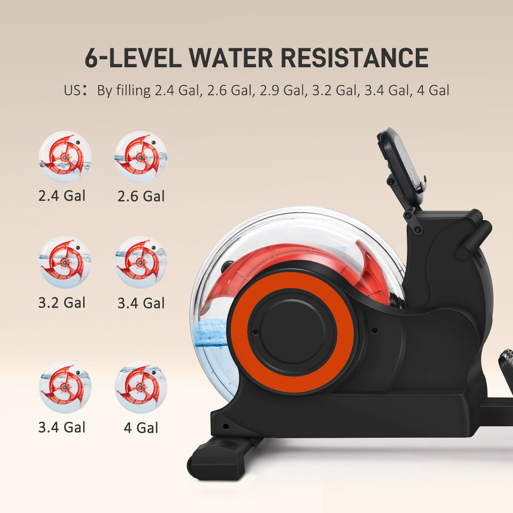 Máquina de remo plegable Rovix con resistencia ajustable, ruedas, monitor LCD y soporte para tableta (SAK53758)