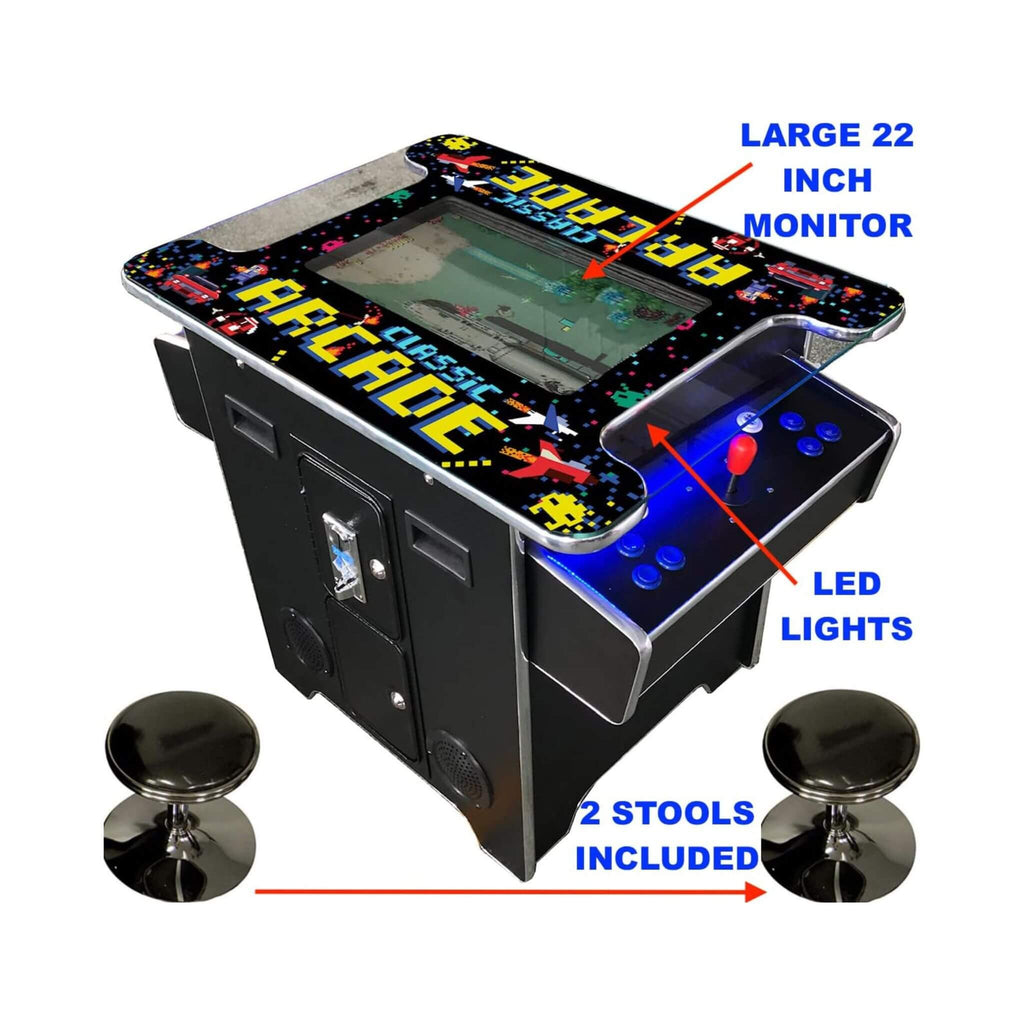 Máquina de Arcade Retro de Tamaño Completo de Grado Comercial para 2 Jugadores con 60 Juegos y Taburetes (SAK86197)