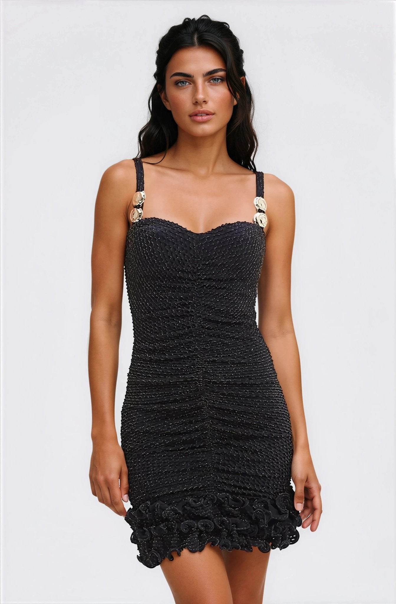 Gavea Mesh Mini Dress – Black
